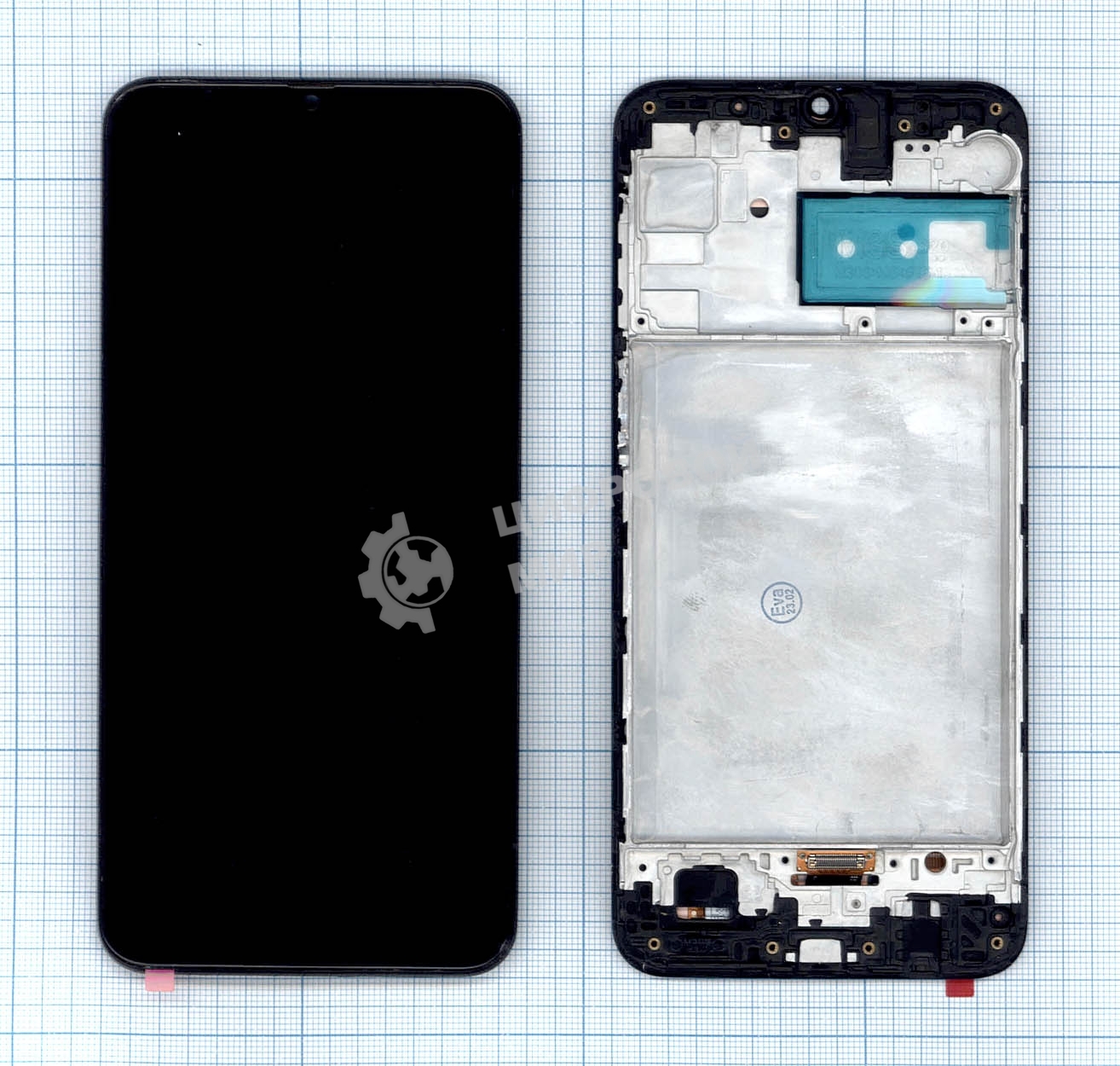 Дисплей (модуль) для Samsung Galaxy M21 SM-M215 в сборе с тачскрином и рамкой (OLED) черный