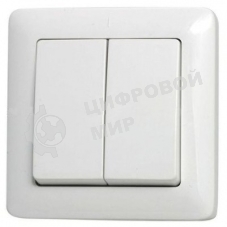 Выключатель WESSEN VS56-234-BХИТ белый 2-клавишный 6А скрытый монтаж