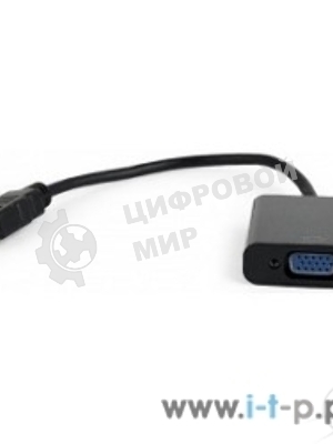 Переходник HDMI-VGA Cablexpert A-HDMI-VGA-04, 19M/15F, провод 15см