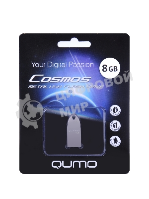 Флешка USB 2.0 QUMO 8Gb, Cosmos QM8GUD-Cos серебристый