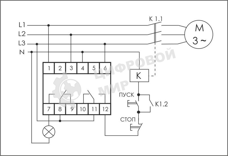 Реле контроля наличия и чередования фаз CKF-318-1 (контроль чередования; слипания фаз; регулировка верх. и нижн. порога напряжения; регулировка задержки отключения; 1 модуль; монтаж на DIN-рейке)(аналог РНПП-311М) F&F EA04.002.007