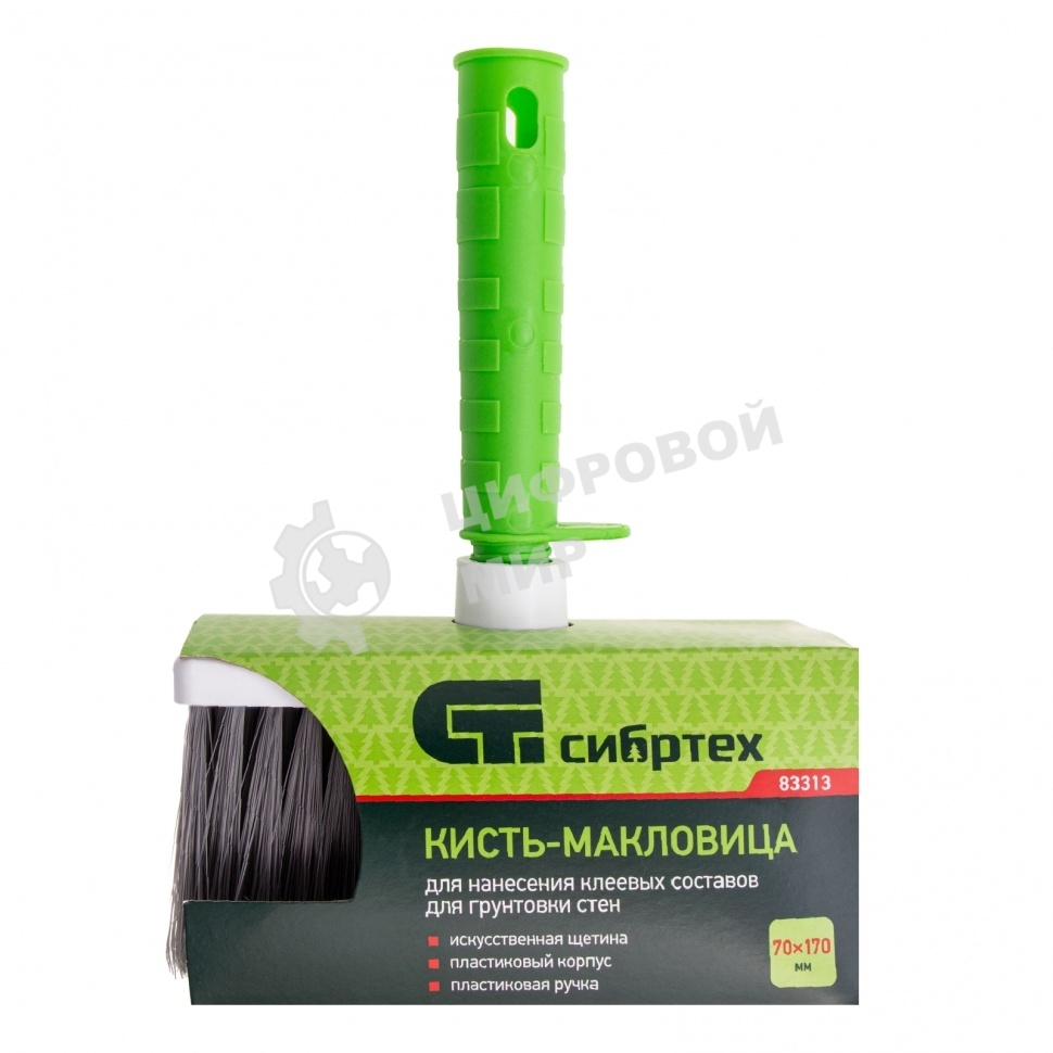 Кисть-макловица Сибртех, 70, 170, искусственная щетина, пластиковый корпус, пластиковая рукоятка