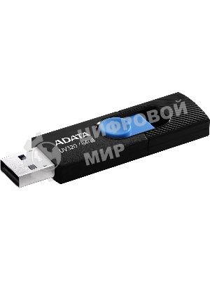 Флешка USB ADATA UV320 (AUV320-64G-RBKBL), 64Gb, USB 3.1, R/W 100/30, черный/синий