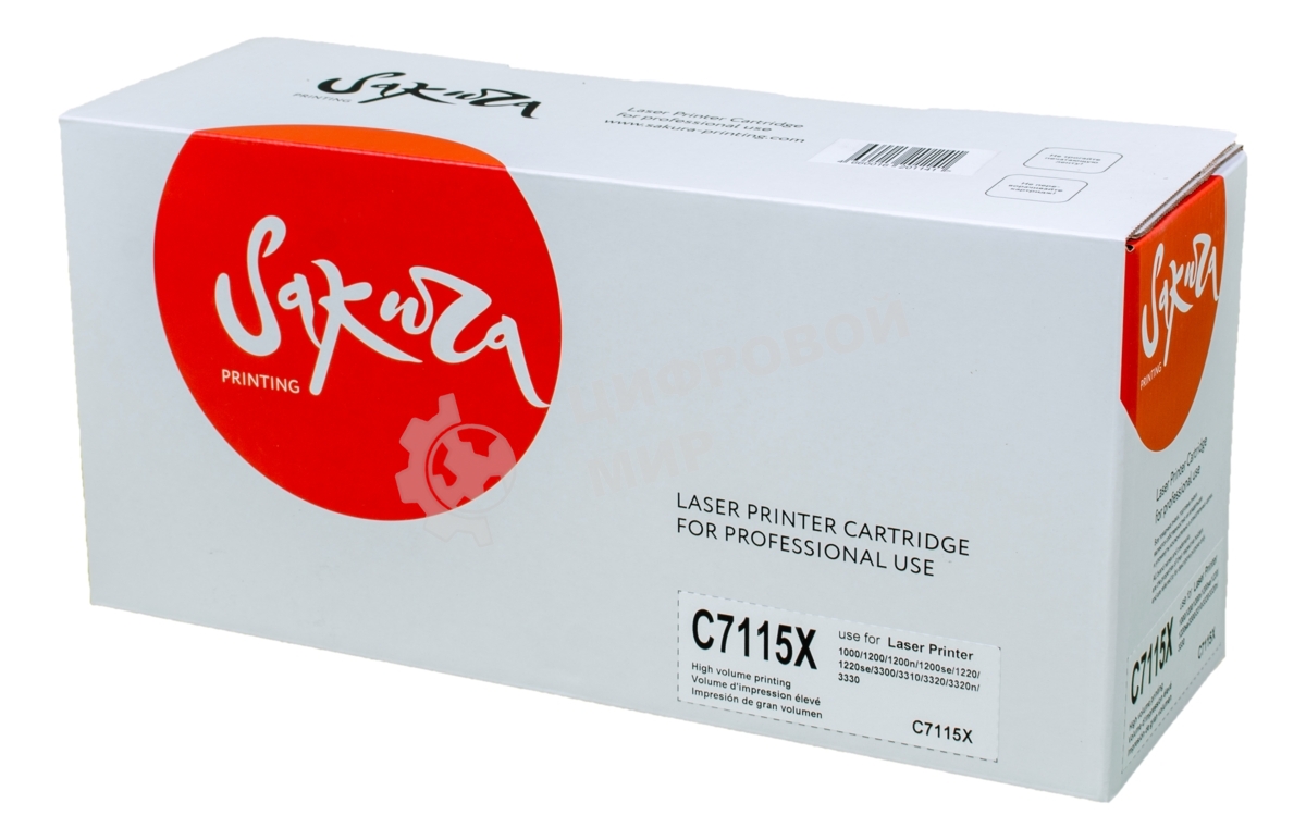Картридж лазерный Sakura С7115X для лазерного принтера HPLaserJet 1000/1200/1200n/1200se/1220/1220se/3300/3310/3320/3320n/333, черный 3500 к.