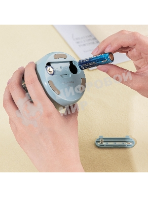 Точилка для карандашей электрическая Deli EH508-BL, 1 отверстие, пластик, синий (батарея)