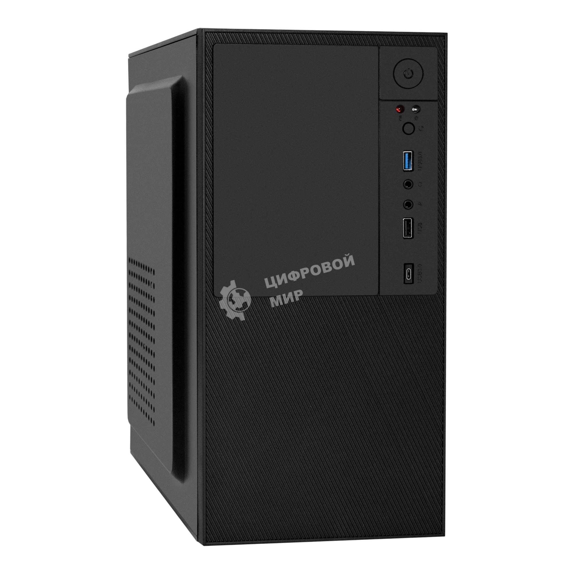Компьютерный корпус Minitower ExeGate BAA-308UC-AAA450 (mATX, БП AAA450 с вент. 8см, 1хUSB/1хUSB 3.0/1хTypeC, HD Audio, черный)