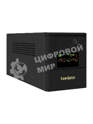 Источник бесперебойного питания ExeGate Smart LB-2000.LCD.AVR.8C13.USB (2000VA/1200W, цветной LCD, AVR, 8*C13, USB, батарея 12V 9Ah - 2 шт., металлический корпус, Black)