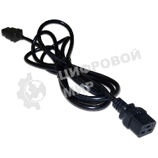 Шнур питания Lanmaster C19-C14, 3х0.75, 220В, 10А, черный, 2.0 метра