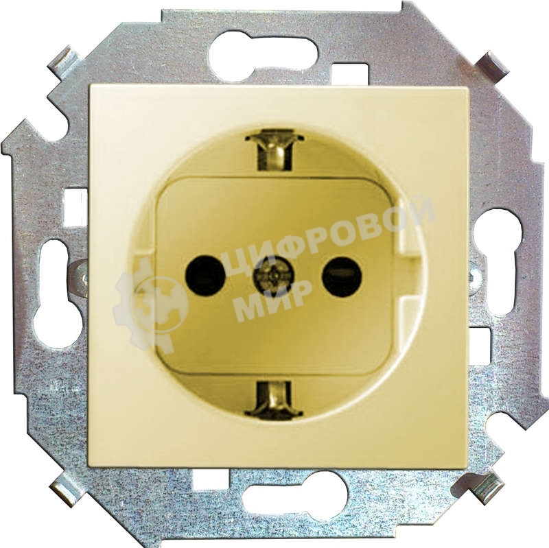 Механизм розетки 1-м СП Simon15 защ. шторки с заземл. сл. кость Simon 1591443-031