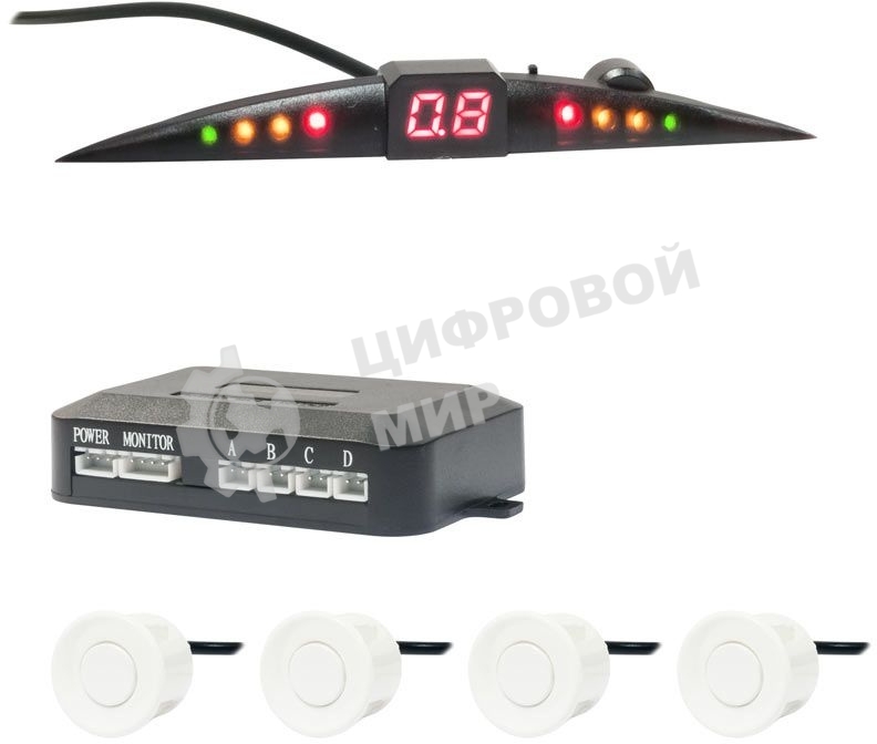 Парковочный Радар Swat PT-114W 4 датчика 22мм белый