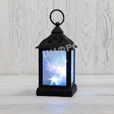 Декоративный фонарь Neon-night 11х11х22,5 см, черный корпус, цвет свечения RGb с эффектом мерцания
