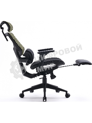 Кресло Cactus CS-CHR-MC01-LGNBK салатовый, сетка, подголовник, подставка для ног