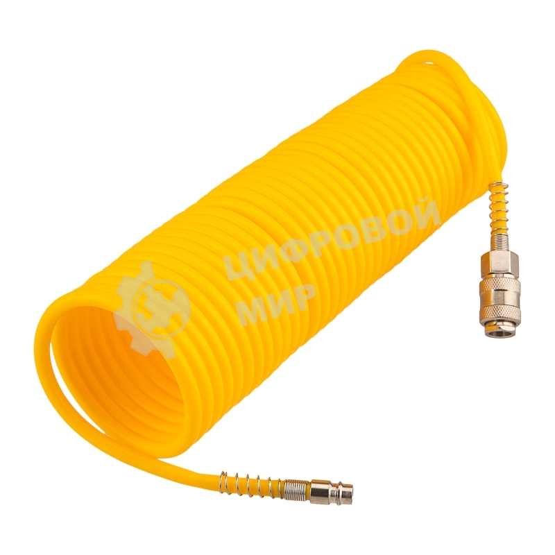 Шланг спиральный для компрессора Kranz с быстросъемным соединением, 10 м
