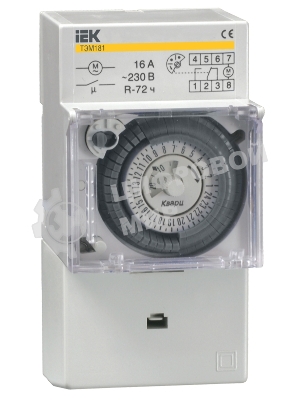 Таймер ТЭМ181 аналоговый 16А 230В на DIN-рейку IEK