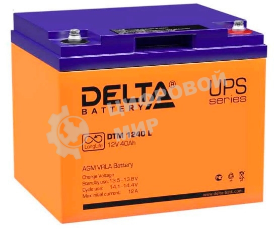 Батарея для ИБП Delta DTM 1240 L (12V, 40Ah) с увеличенным сроком службы (10 лет)