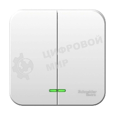 Выключатель 2-кл. ОП Blanca (сх.5) 10А 250 В изол. пласт. с подсветкой белый SchE BLNVA105111