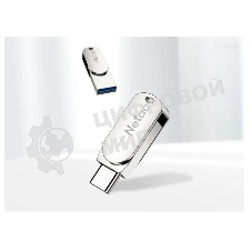 Флешка USB Netac U785 (NT03U785C-032G-30PN), 32Gb, USB 3.0/TypeC, R/W 110/45, серебристый