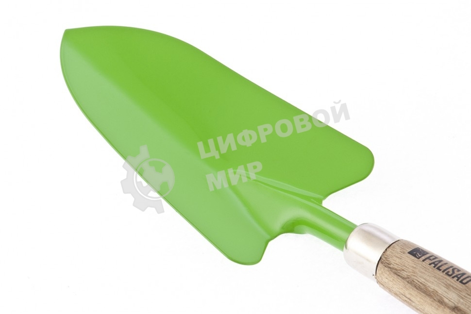 Совок посадочный узкий Palisad 85х380 мм, стальной, деревянная рукоятка