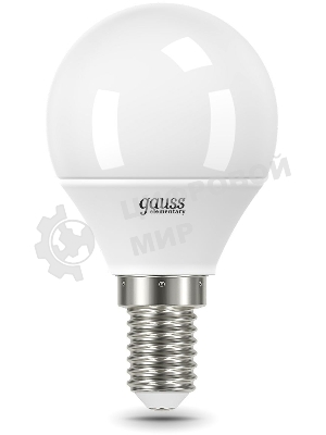 Лампа светодиодная LED Gauss 8Вт E14 220В 2700К Elementary шар 53118