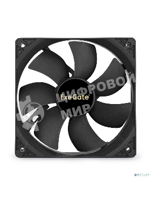 Вентилятор для корпуса ExeGate E12025S4P-PWM черный, 120 мм, 1500 об/мин, 25 дБ, 4 pin