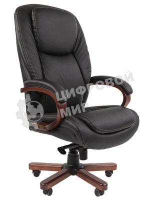 Кресло Chairman 408 черный, кожа, 120 кг, механизм качания