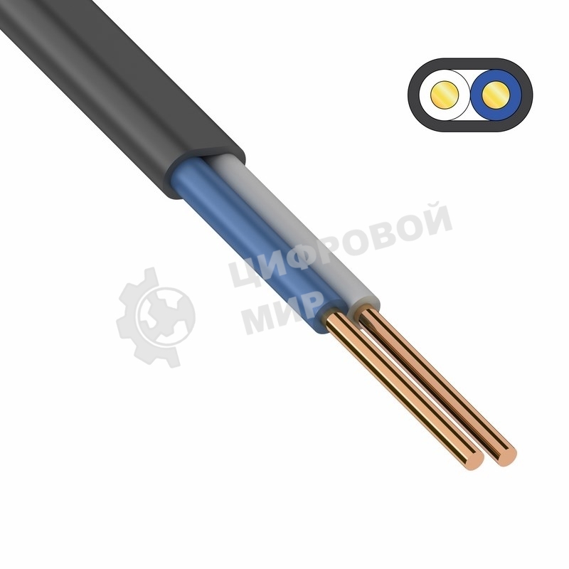 Кабель силовой медный ВВГ-Пнг(А) 2x2,5 мм² 100 м, ГОСТ 31996-2012, ТУ 16-705.499-2010
