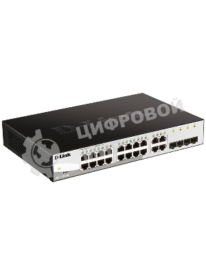 Коммутатор D-Link Gigabit Smart Switch with 16 10/100/1000Base-T ports and 4 Gigabit MiniGbIC (SFP) ports