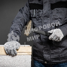 Перчатки трикотажные, с ПВХ точкой, серый меланж, 10 класс Россия