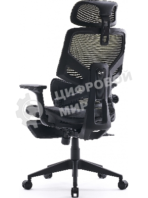 Кресло Cactus CS-CHR-MC01-LGNBK салатовый, сетка, подголовник, подставка для ног