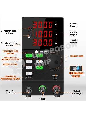 Лабораторный блок питания программируемый Amperin AI-MW3010 30V, 10A, 0,3 кВт