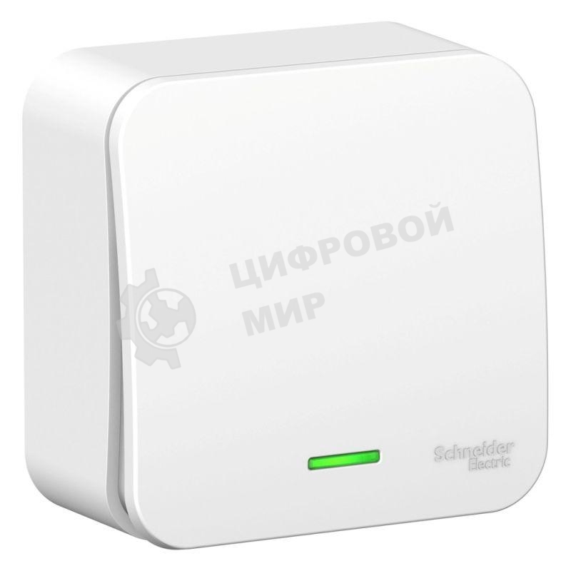 Переключатель 1-кл. ОП Blanca 10А IP20 (сх. 6) 250 В с подсветкой с изолир. пластиной бел. SchE BLNVA106111