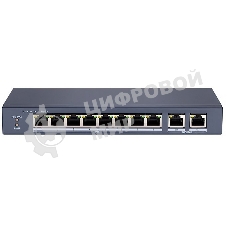 Сетевой неуправляемый коммутатор 8 RJ45 1000M PoE портов 1 Uplink порт 1000М Ethernet; 1 SFP порт 1000М Ethernet; IEEE802.3af IEEE802.3at; бюджет PoE 58Вт; поддержка режима передачи до 100м20 Gbps; защита от перенапряжений DC48В 1.5A; 65Вт;-10 C...+55C.