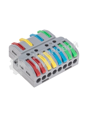 Клемма Rexant СМК 4х2 проходная разветвительная 4 полюса, с монтажной площадкой (1 ввод, 2 вывода на полюс) (20 шт/уп)