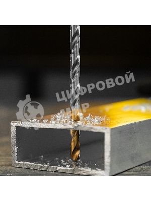 Сверло спиральное по металлу Denzel 6 х 139 мм, Р6М5, Golden Tip, удлиненное