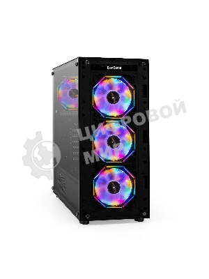 Компьютерный корпус Miditower ExeGate i3 BASE-NPX600 (ATX, БП 600NPX с вент. 12 см, с окном, 1*USB+1*USB 3.0, аудио, 4 вент. 12см с RGb подсветкой)