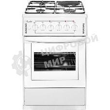 Плита комбинированная Лысьва ЭГ 1/3г01-2у белый, конфорок 4 шт (3 газовых + 1 электрическая), духовка 57 л, 50 см x 84 см x 60 см