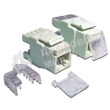 Модуль Keystone, RJ45, кат.6, UTP, 180 градусов, со шторкой, белый