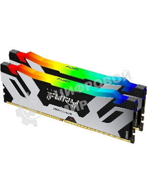 Оперативная память Kingston Fury Renegade, DDR5, 96Gb (2x48Gb), 6400MHz, CL32, DIMM, с радиатором, RGb, серебристый
