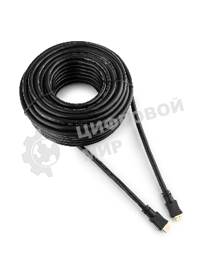 Кабель Cablexpert HDMI CC-HDMI4-20M, 19M/19M, v2.0, медь, позол.разъемы, экран, 20м, черный, пакет