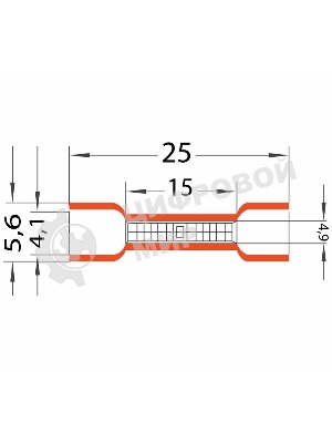 Соединительная гильза изолированная Rexant L-26 мм 0.5-1.5 мм² (ГСИ 1.5/ГСИ 0,5-1,5) красная