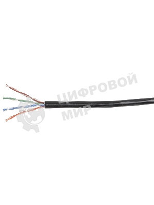 Кабель связи ITK витая пара U/UTP, cat.5e 4х2х24AWG solid, LDPE, 305м, черный