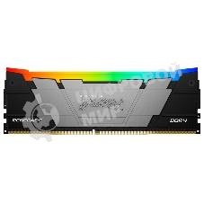 Оперативная память Kingston Fury Renegade, DDR4, 8Gb (1x8GB), 3200MHz, CL16, DIMM, с радиатором, серебристый, RGB, черный
