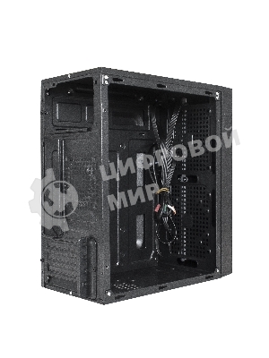 Компьютерный корпус Minitower ExeGate EX283754RUS mEVO-9301-RGb (mATX, без БП, с окном, 2хUSB+1хUSB 3.0, HD аудио, черный с RGb подсветкой)