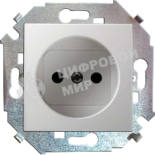 Механизм розетки 1-м СП Simon15 16А IP20 без заземл. бел. Simon 1591431-030