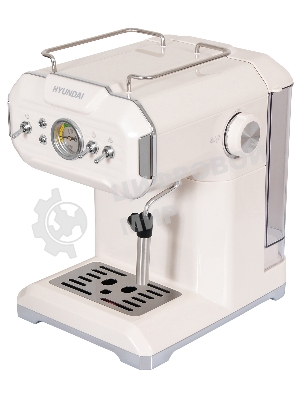 Кофеварка рожковая Hyundai HEM-5300 бежевый/серебристый, исп. кофе - молотый, 1.5 л, 850 Вт, 20 бар