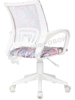 Кресло детское Бюрократ BuroKIDS 1 W мультиколор луна розовая крестов. пластик пластик белый