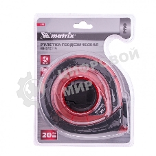 Рулетка геодезическая Matrix 20 м х 15 мм, закр. корп., фибергласс. лента, двуст. шкала, PRO