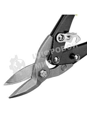 Ножницы по металлу Сибртех, 250 мм, левый рез, сталь С55,двухкомпонентные рукоятки