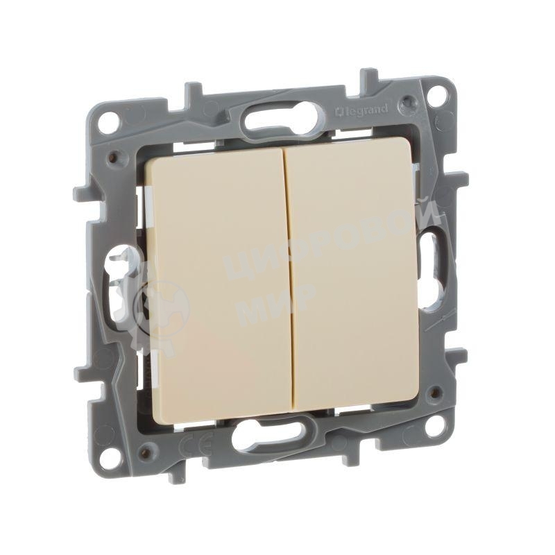 Переключатель 2кл. 10AX, сл.кость ETIKA 