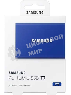 Внешний SSD Samsung T7, 2TB, USB 3.2 Gen 2 Type-C, R/W 1050/1000, синий
